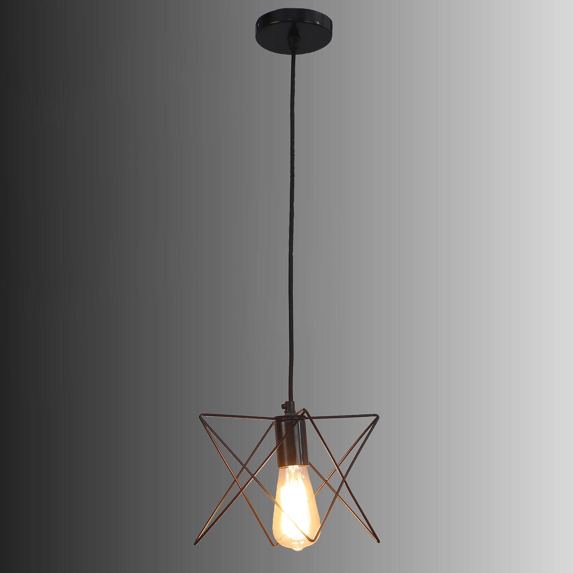 Nordic Black Vintage Metal Single Hanging Light by SS Lightings - Ouch Cart