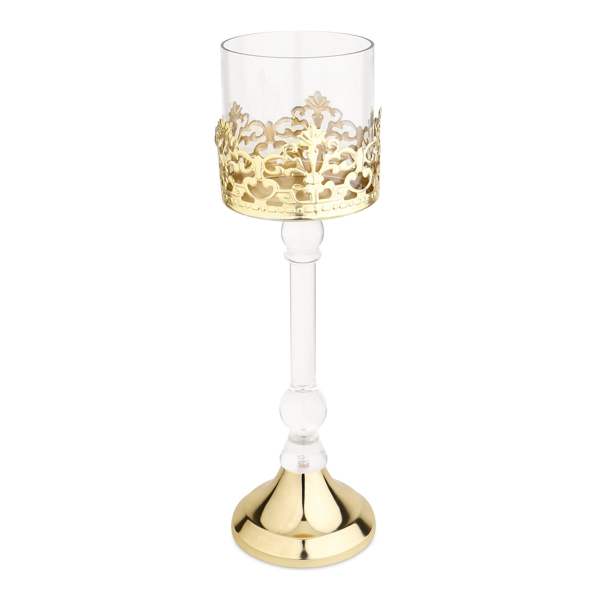 Aurum Crest Pillar Candle Holder Small M.M.I. OVERSEAS