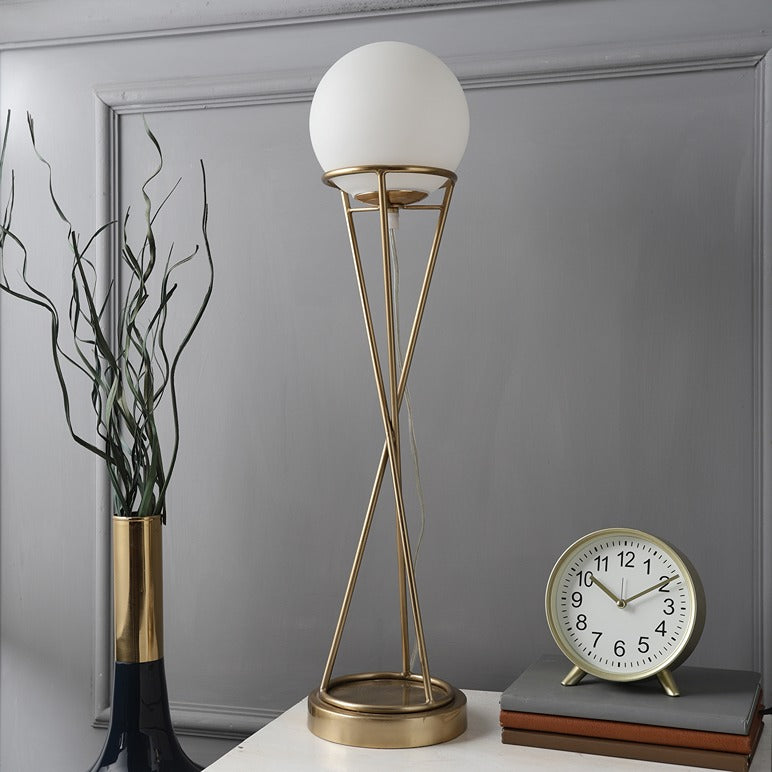 "Sybil's Orb" Gold by Décor de Maison gold Matt Brass finish table lamp - OUCHCART
