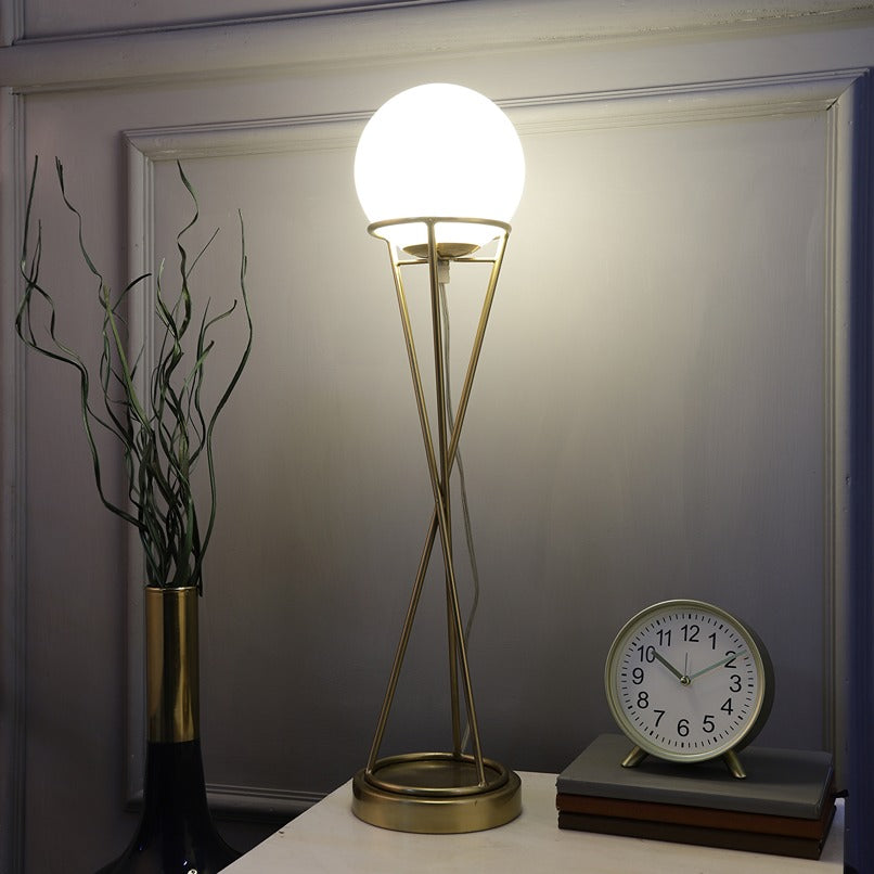 "Sybil's Orb" Gold by Décor de Maison gold Matt Brass finish table lamp - OUCHCART