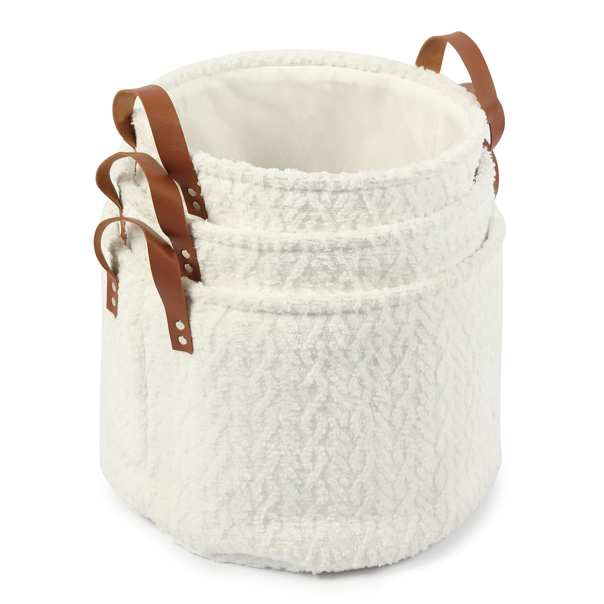 Leni Ivory Basket set of 3 M.M.I. OVERSEAS