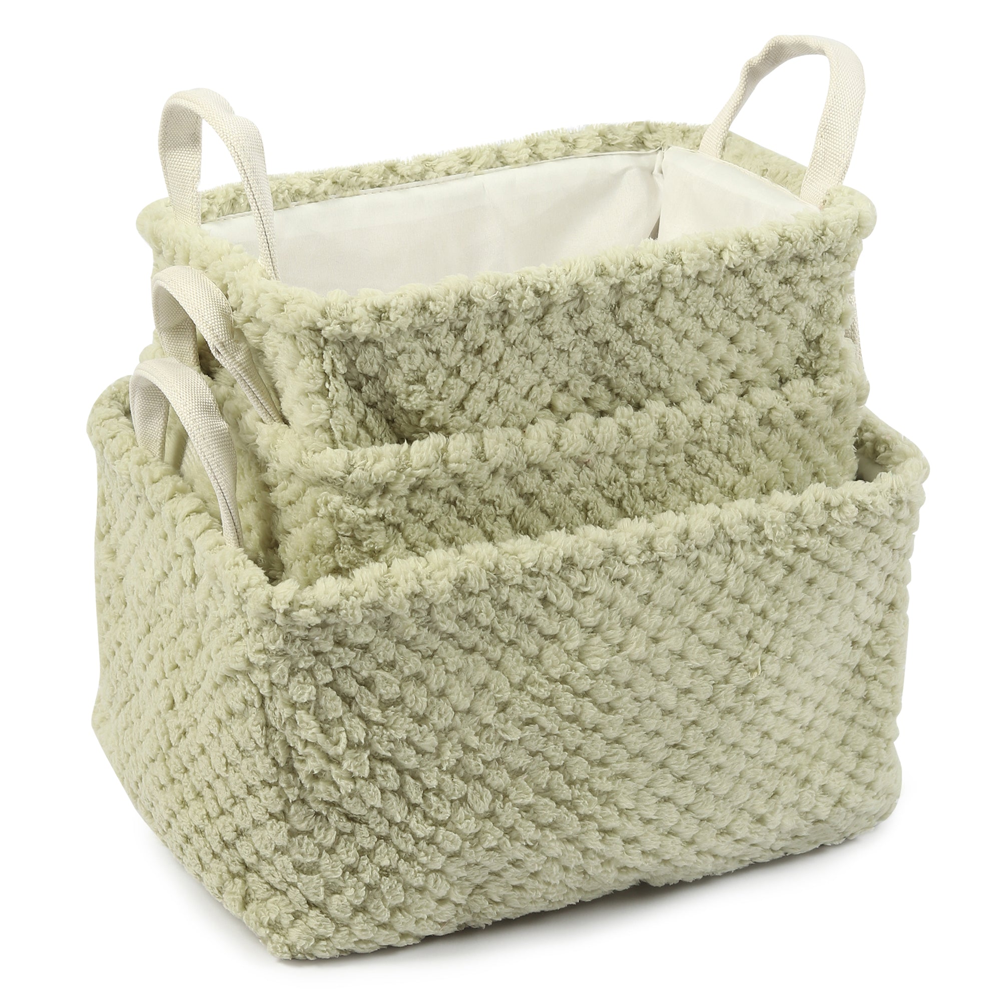 Warm Whirl mint green Basket set of 3