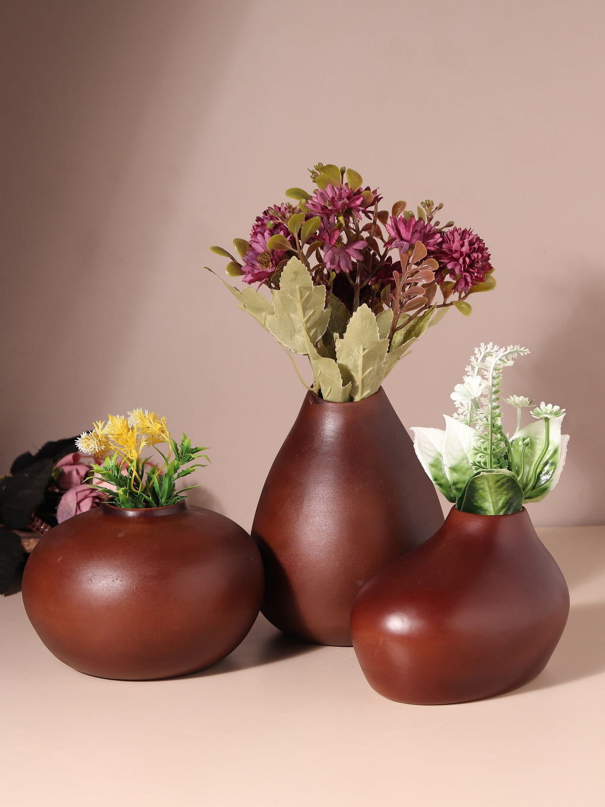 Varys Trio brown vase set M.M.I. OVERSEAS
