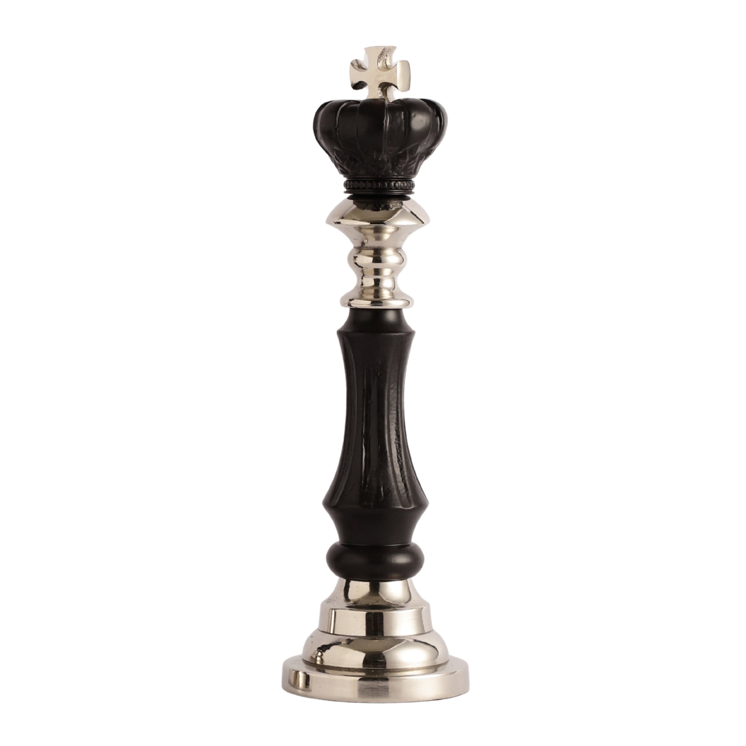 Victoris Silver Black Set of King and Queen Chess M.M.I. OVERSEAS
