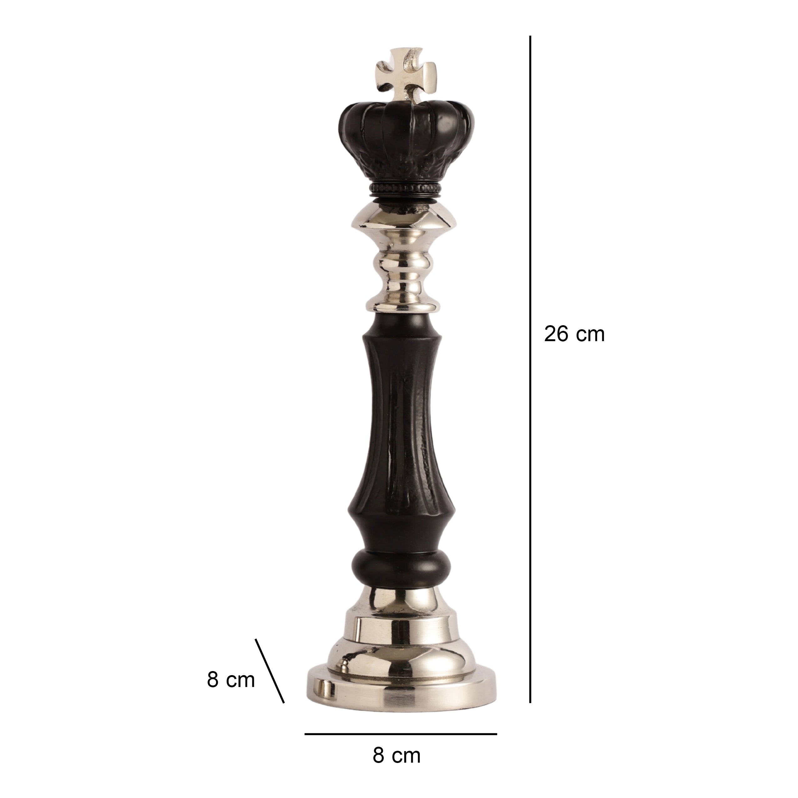 Victoris Silver Black Set of King and Queen Chess - OUCHCART Chess