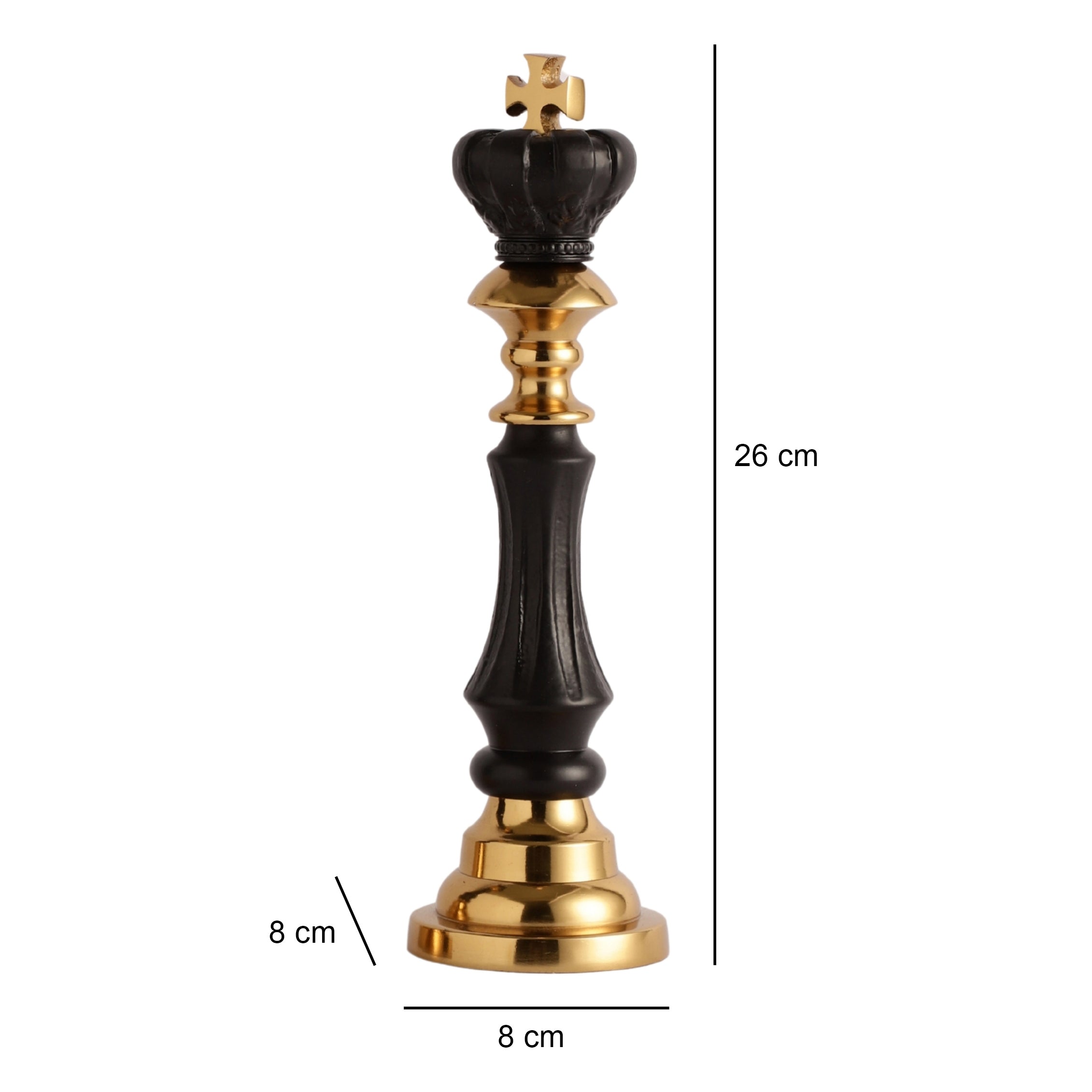 Victoris Gold Black Set of King and Queen Chess