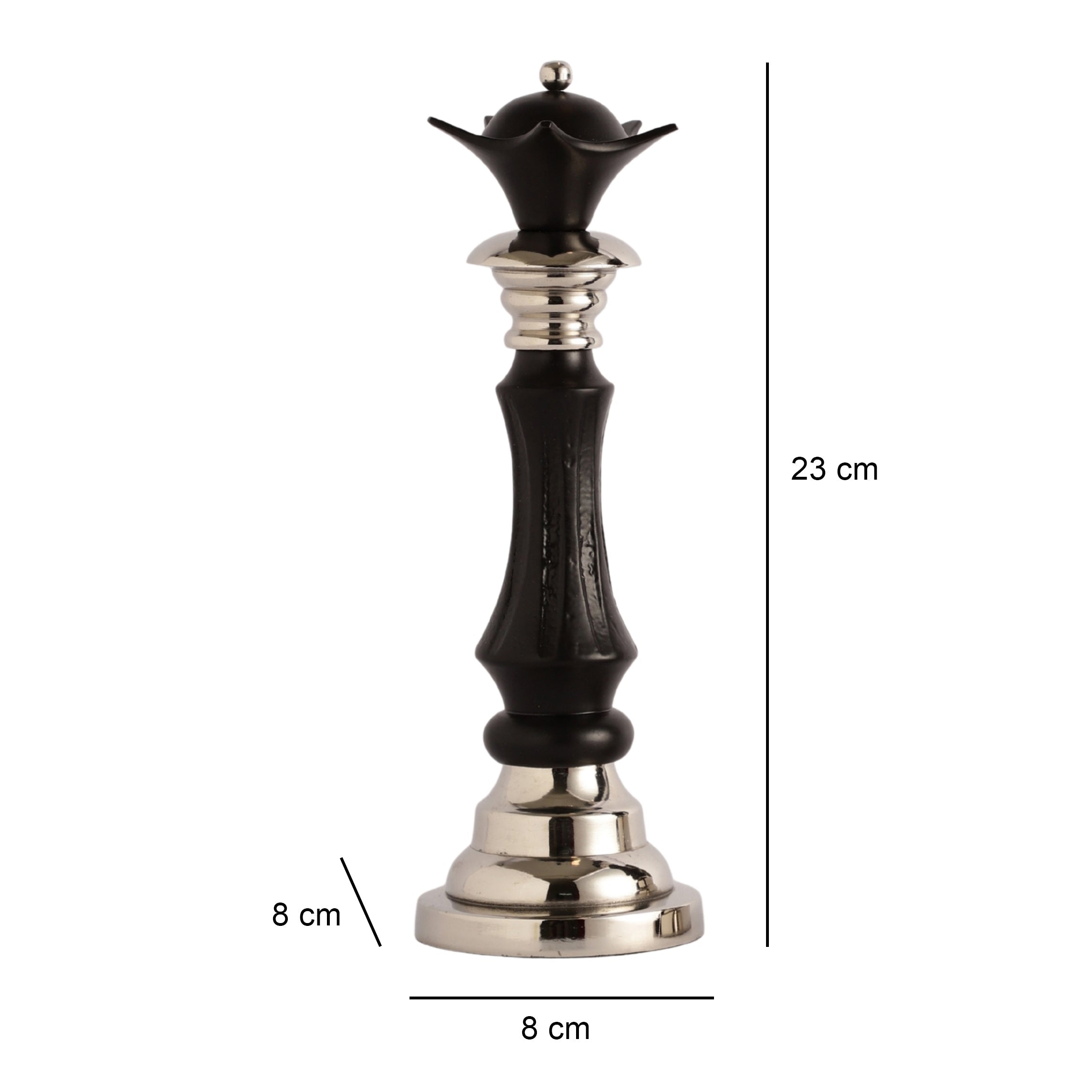 Victoris Silver Black Set of King and Queen Chess M.M.I. OVERSEAS