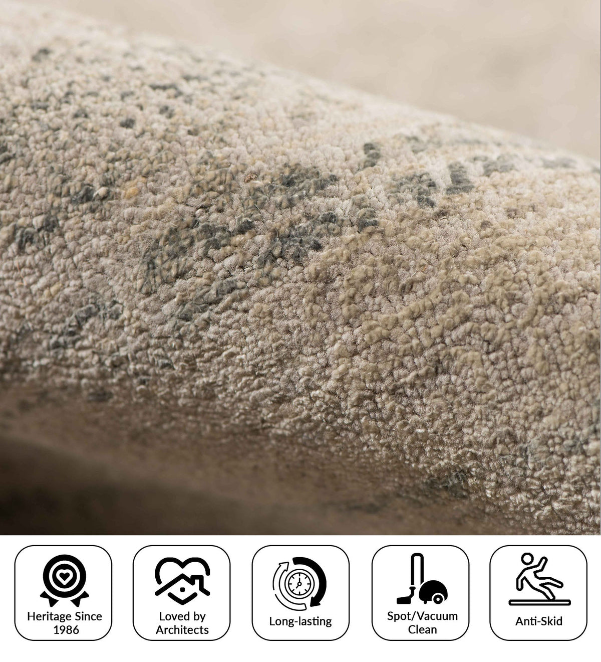 Pearl Transitional Pattern Hand Knotted Rectangle Anti-Skid Designer Carpet, Prayer Rug For Office Cabins, Small Living Spaces - 2'X3' Saraswati Global