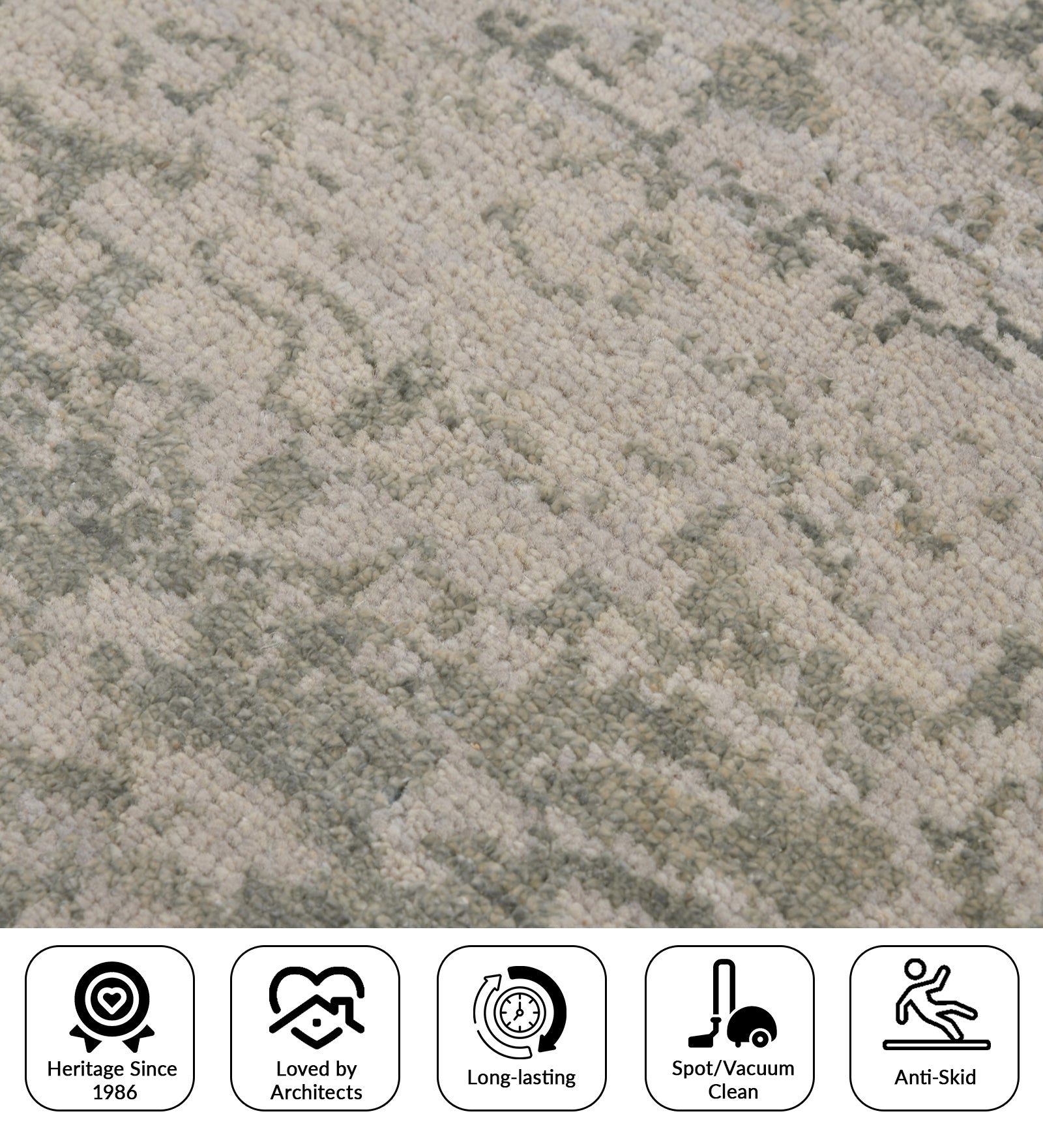 Dazzle Transitional Pattern Hand Knotted Rectangle Anti-Skid Designer Carpet, Prayer Rug For Office Cabins, Small Living Spaces - 2'X3' Saraswati Global
