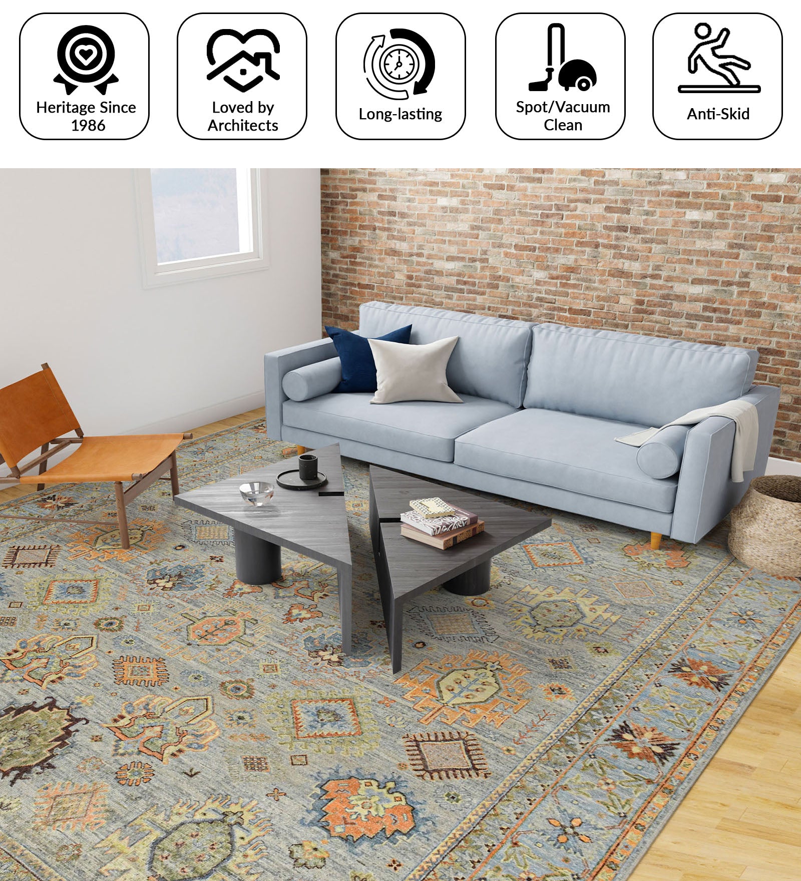 Mahal Traditional Pattern Hand Knotted Rectangle Anti-Skid Designer Carpet, Prayer Rug For Office Cabins, Small Living Spaces - 4'x6' Saraswati Global
