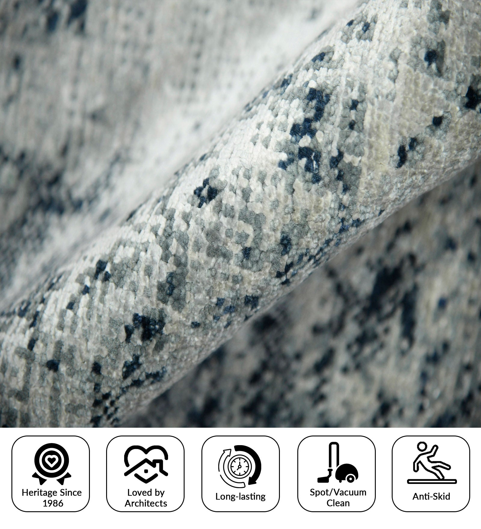 Dazzle Modern Pattern Hand Knotted Rectangle Anti-Skid Designer Carpet, Prayer Rug For Office Cabins, Small Living Spaces - 4'x6'