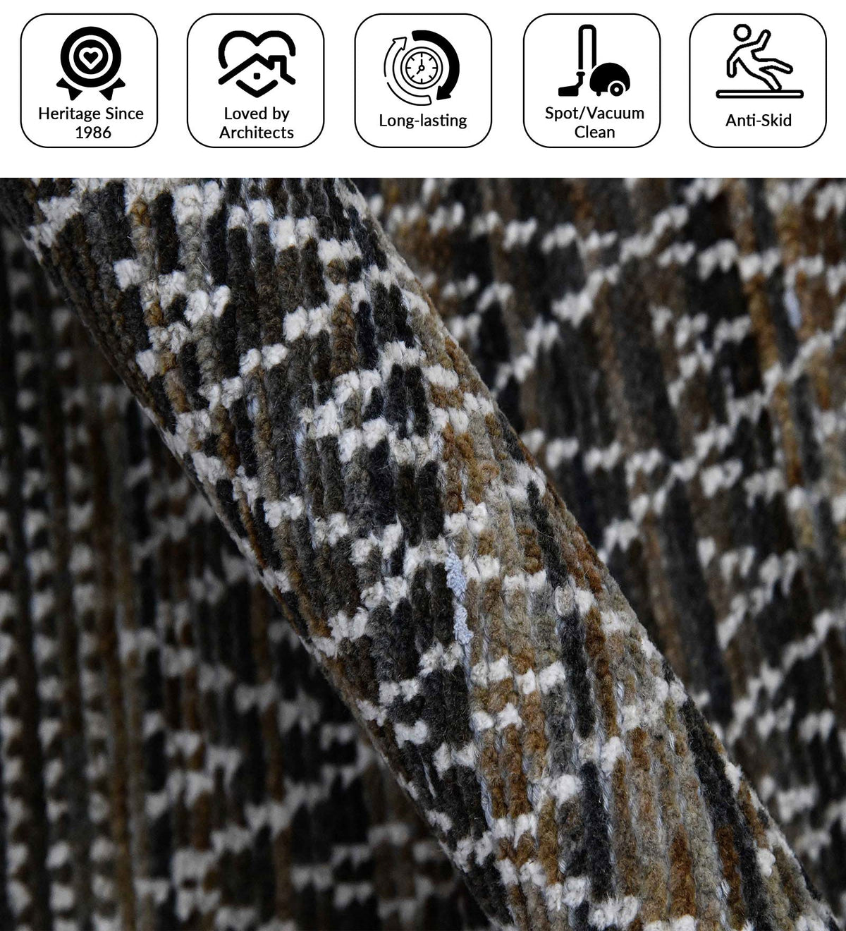 Metropolis Modern Pattern Hand Knotted Rectangle Anti-Skid Designer Carpet, Area Rug For Bed Room, Living Room - 9'X12' Saraswati Global