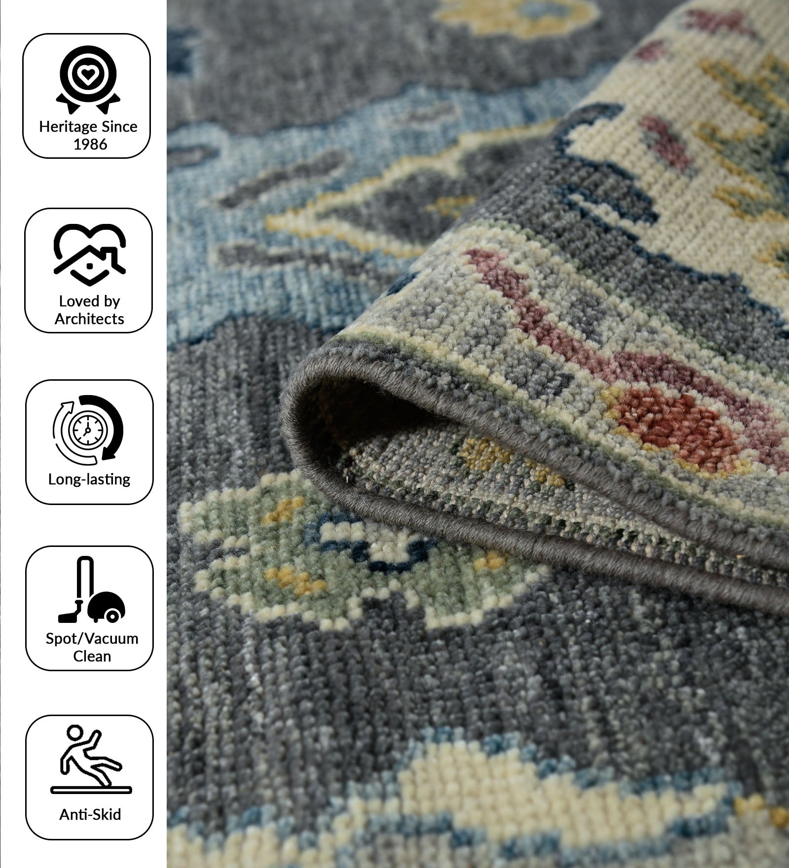 Jaigarh Traditional Pattern Hand Knotted Rectangle Anti-Skid Designer Carpet, Prayer Rug For Office Cabins, Small Living Spaces - 4'x6'