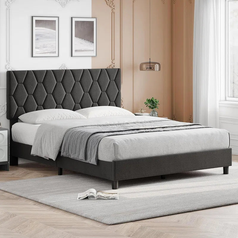 Iokua Upholstered Platform Bed OUCH CART