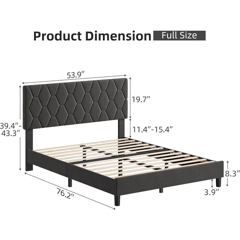 Iokua Upholstered Platform Bed OUCH CART