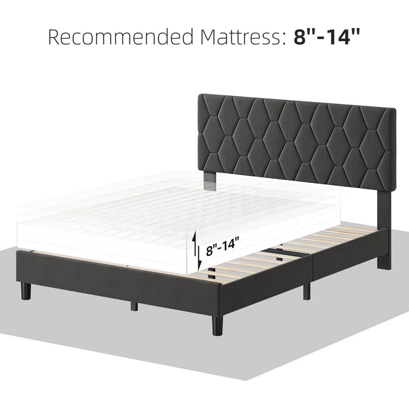 Iokua Upholstered Platform Bed OUCH CART
