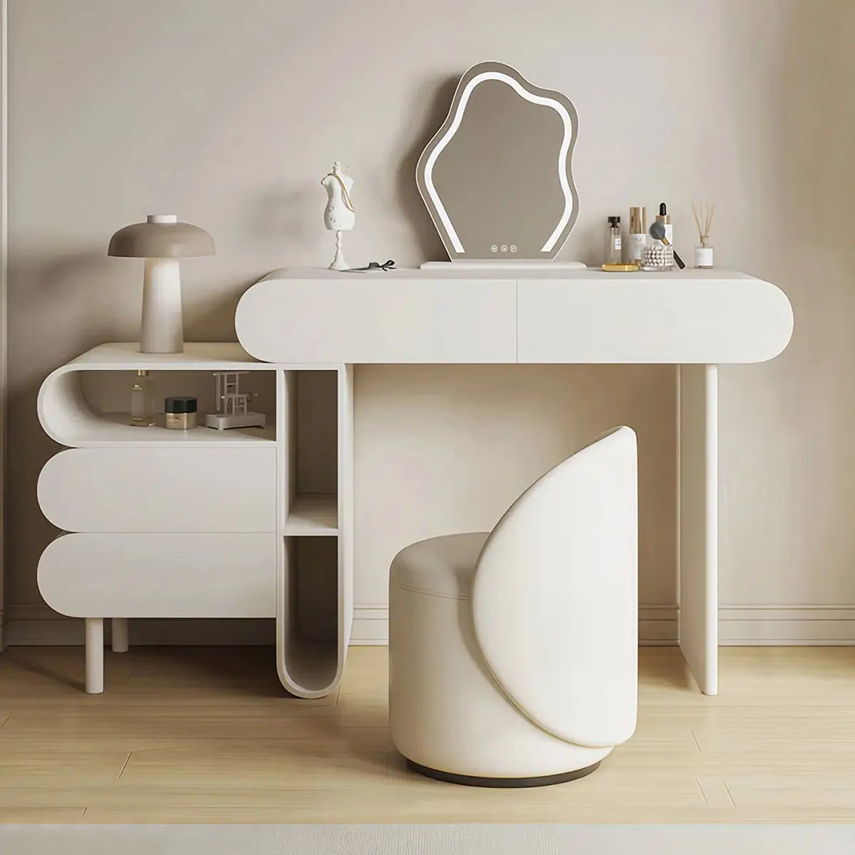 Elegant Isaian Vanity Desk โ Ample Storage Space-OUCH CART |Dressing table