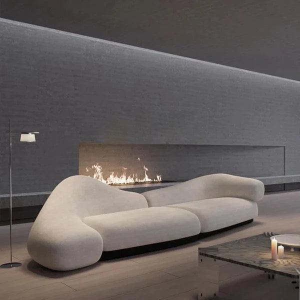 Sofa Cream Lamb Velvet Sofa In Mo Upholstered Sofa - Ouch Cart