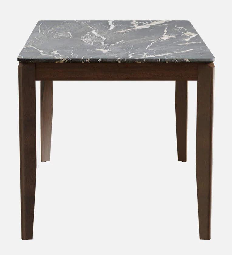 Solid Wood 4 Seater Dining Set In Marble Finish - Ouch Cart