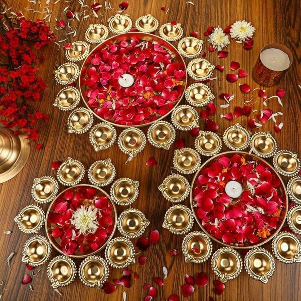 ASTOUNDING DIYA URLI SET OF 3. - Ouch Cart