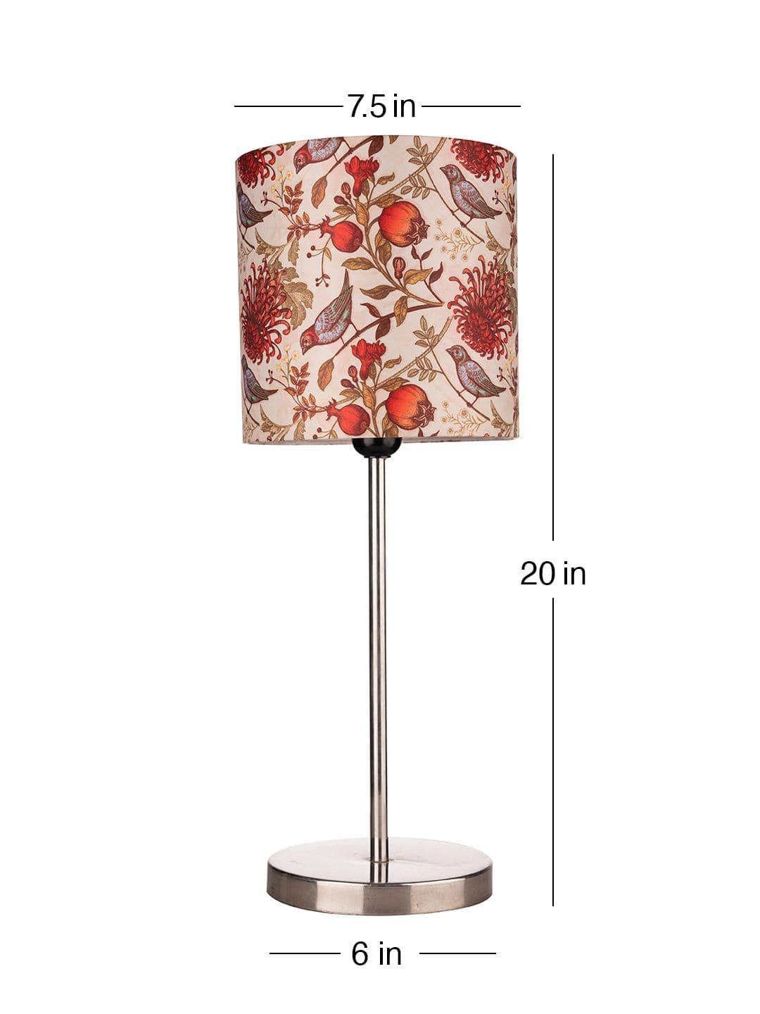 Metal Chrome Finish Lamp with Multicolor Birdy Shade - Ouch Cart