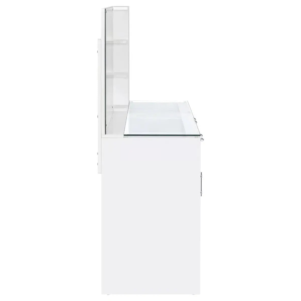 Elegant Jaiyla 2-Drawer Vanity Set with LED Mirror – Modern High Gloss Desk