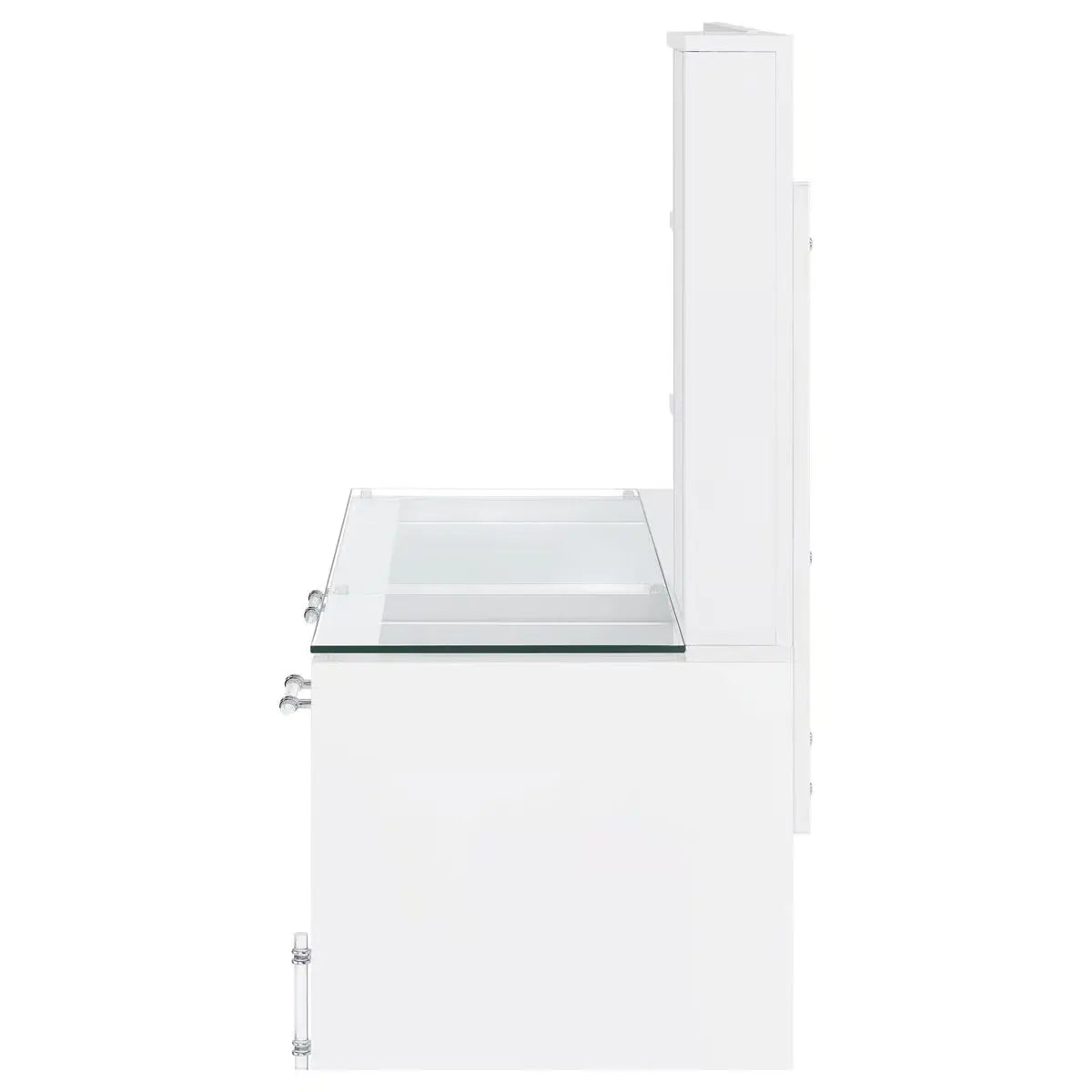 Elegant Jaiyla 2-Drawer Vanity Set with LED Mirror – Modern High Gloss Desk
