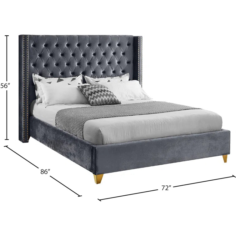 Joclynn Upholstered Wingback Bed OUCH CART