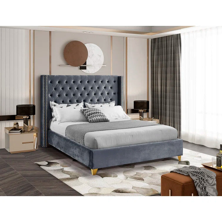 Joclynn Upholstered Wingback Bed OUCH CART
