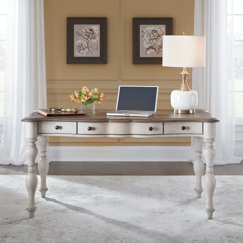 Solid Wood Base Writing Desk Ouch Cart