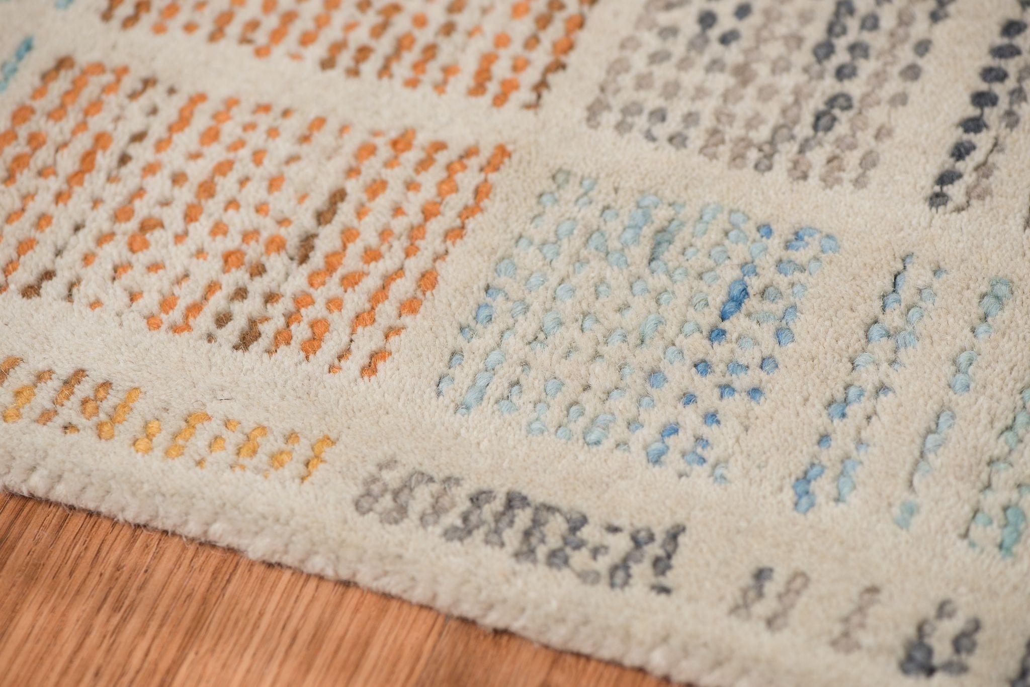 Aqua Blue Wool Vector 5x8 Feet Hand-Tufted Carpet - Rug - Ouch Cart