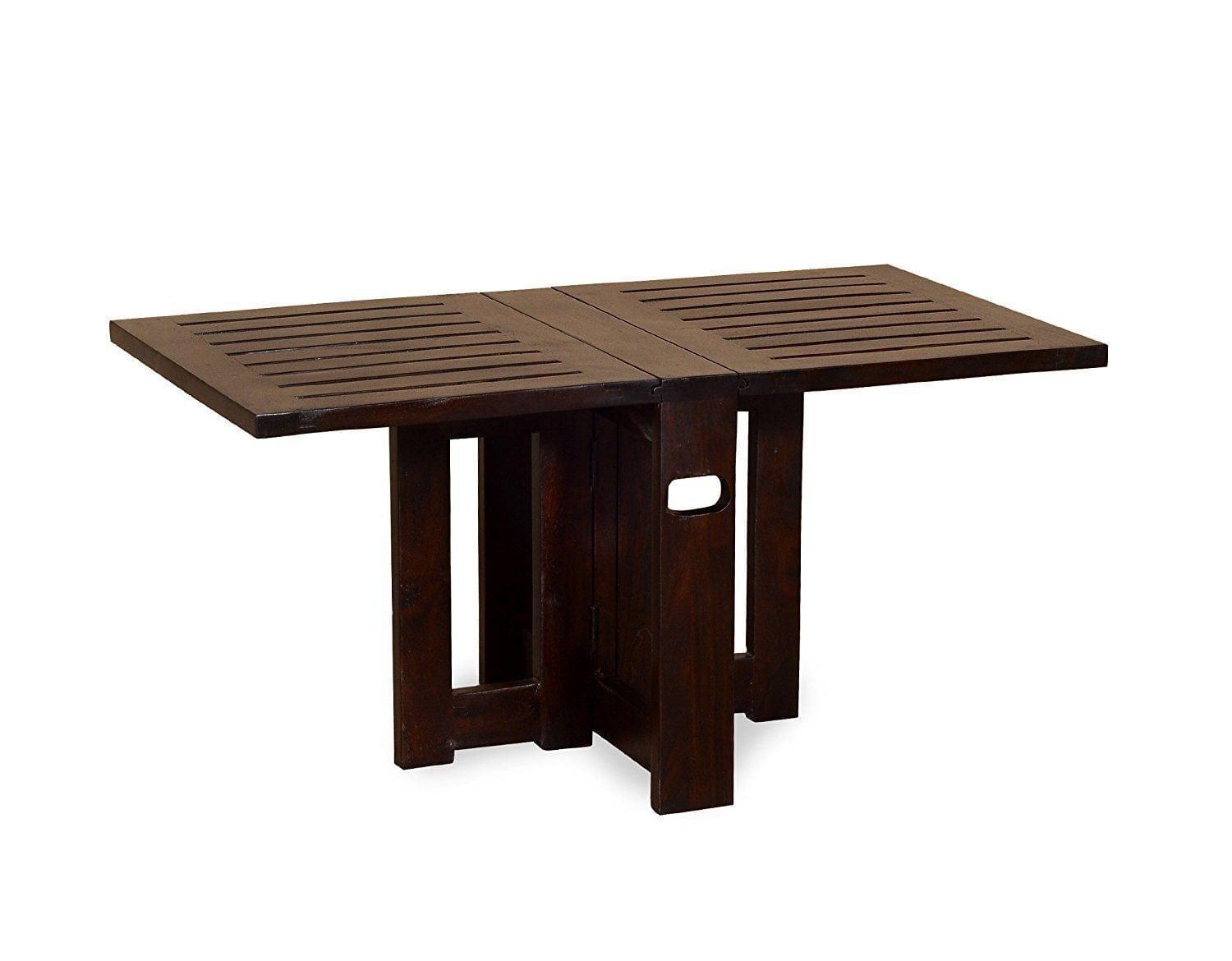 Sheesham Wood Foldable Coffee table In Walnut Finish - Ouch Cart