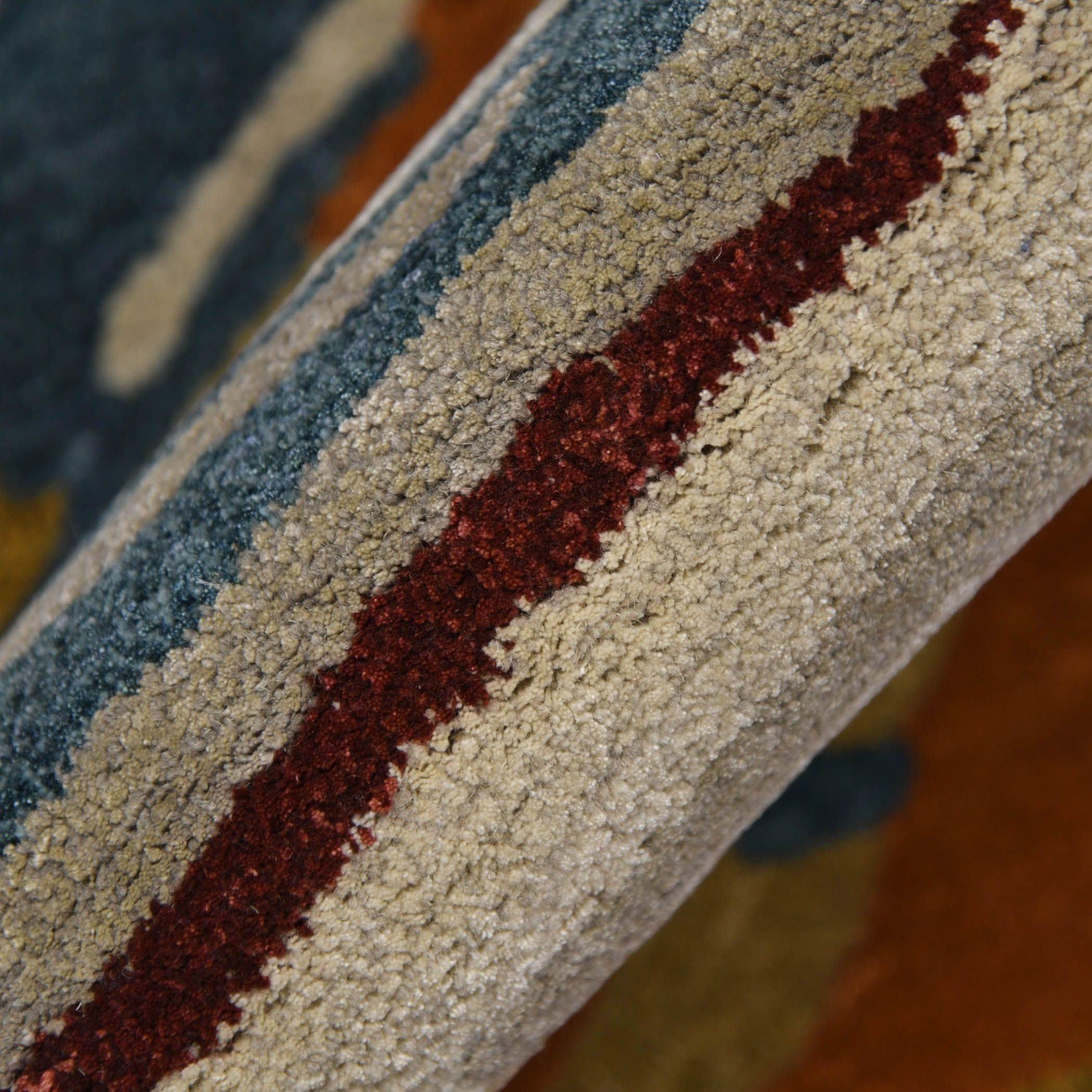 Orange Wool & Viscose Dream Scape 4x6 Feet Hand-Tufted Carpet - Rug - Ouch Cart