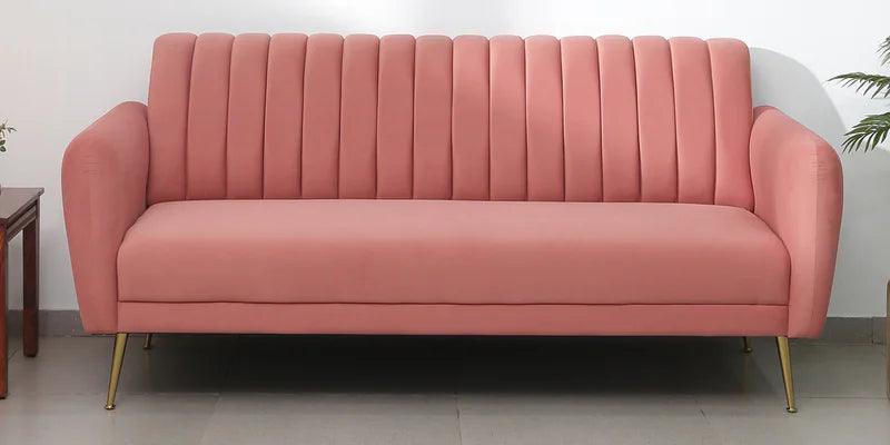 Fabric 3 Seater Sofa In Camel Yellow Colour - Ouch Cart