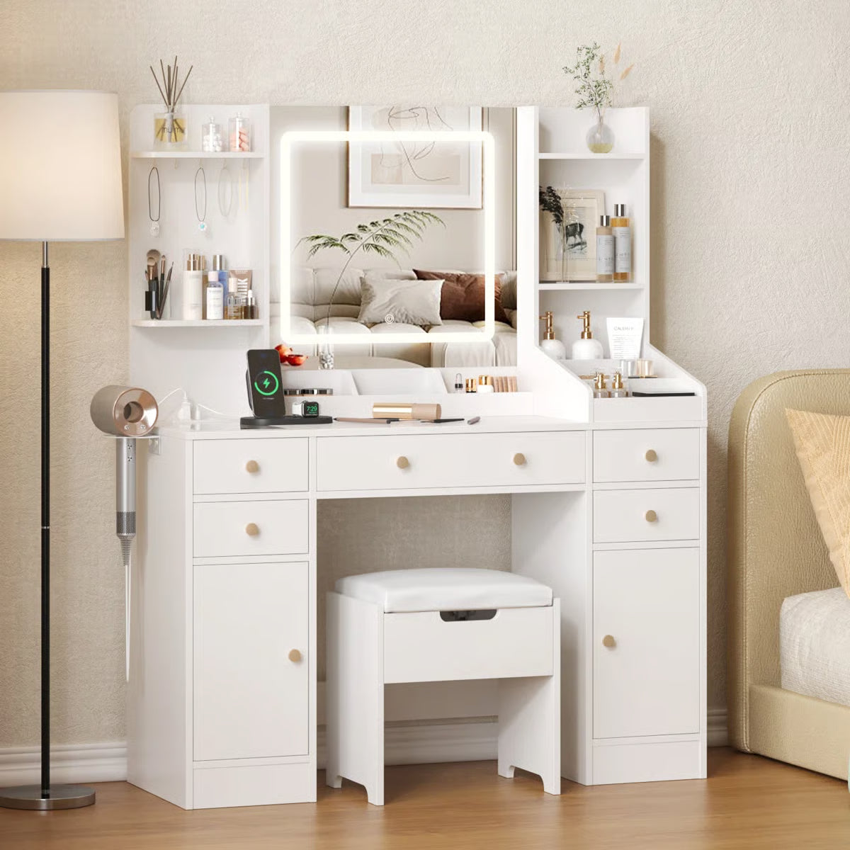 Elegant Kahala Makeup Vanity Desk with Drawers-OUCH CART |Dressing table