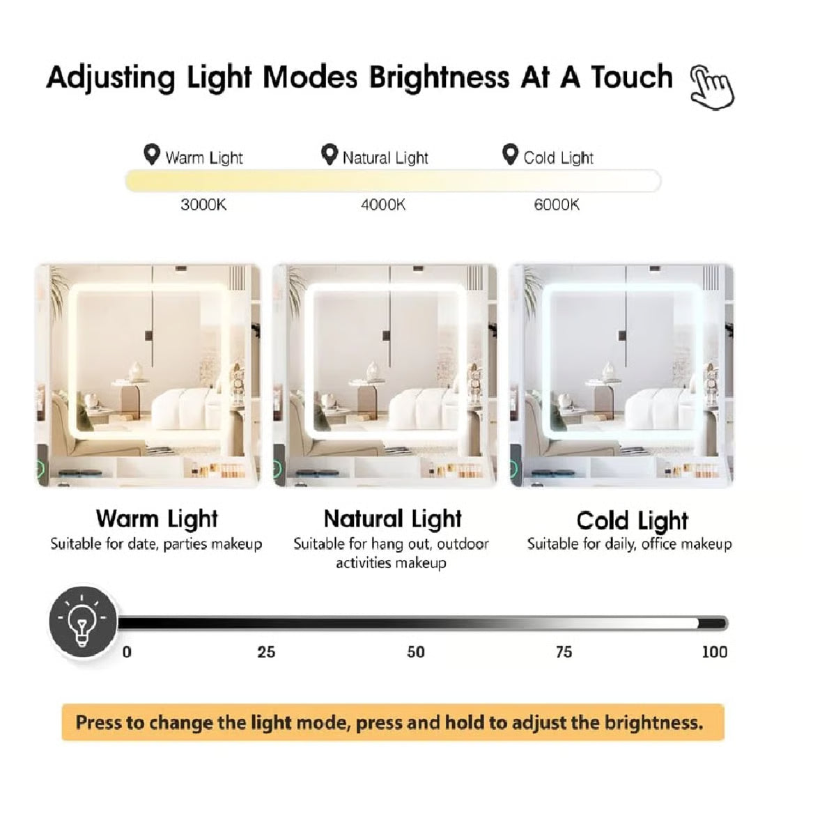 Elegant Kahala Makeup Vanity Desk with Drawers