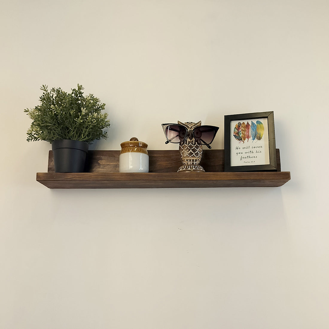 Karl Wooden Wall Shelf Organiser