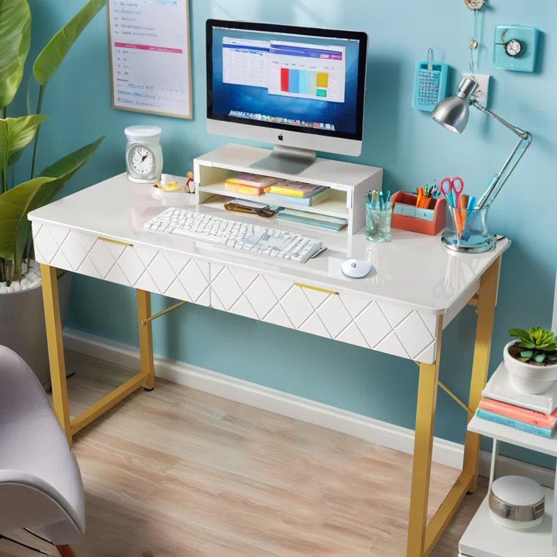 39.4"W Computer Desk with Drawers