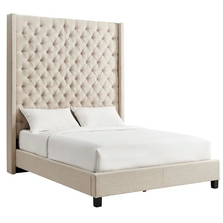 Kaster Upholstered Wingback Bed OUCH CART