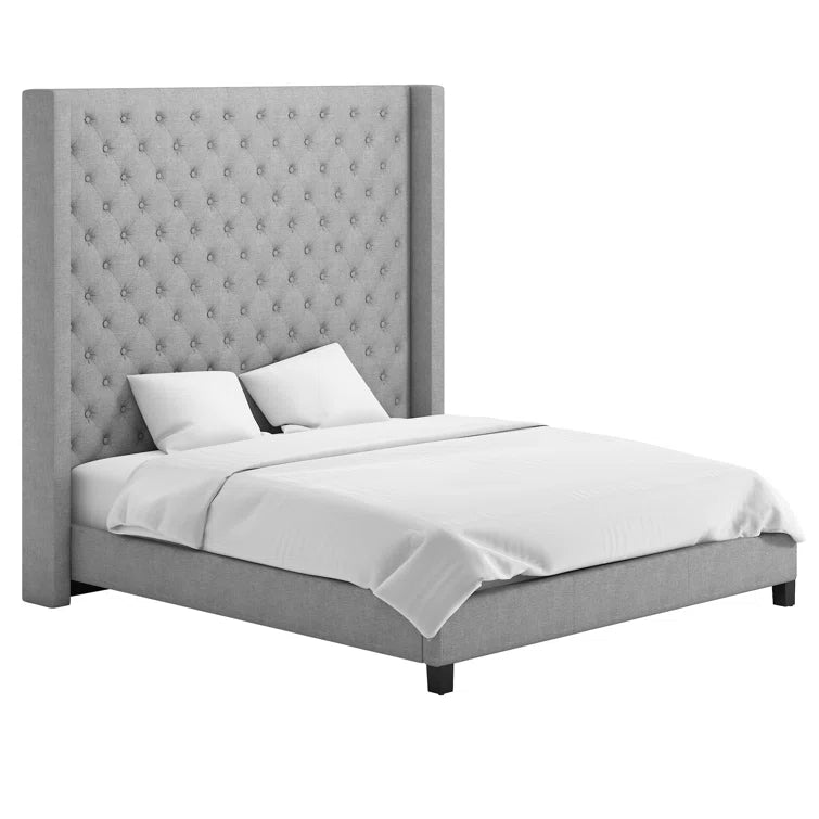 Kaster Upholstered Wingback Bed OUCH CART