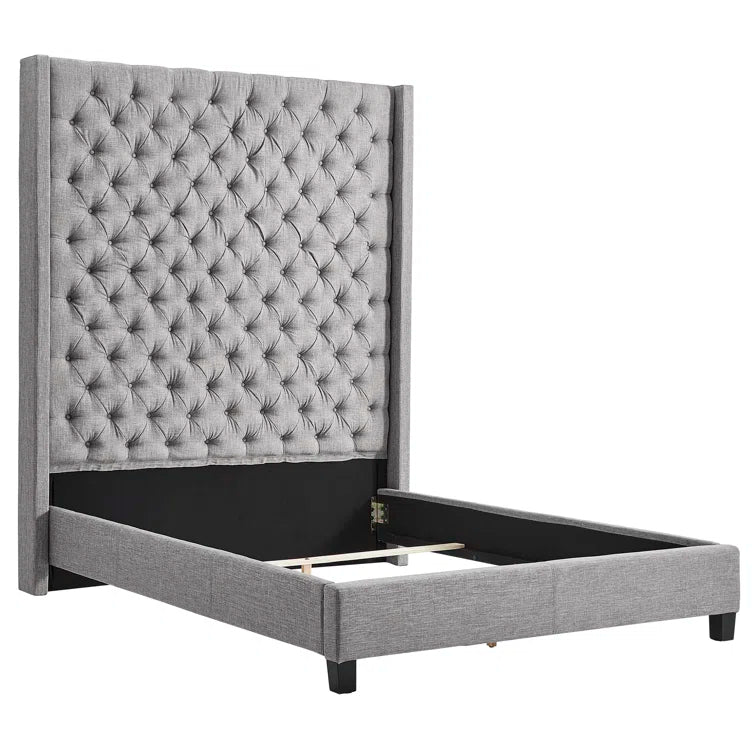 Kaster Upholstered Wingback Bed OUCH CART