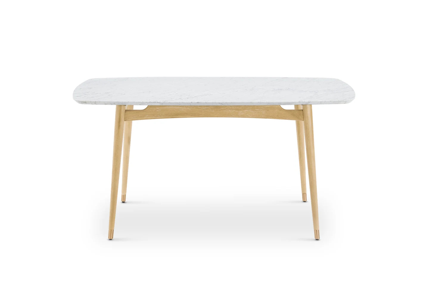 Kelsey Faux Marble Dining Table, White Wash