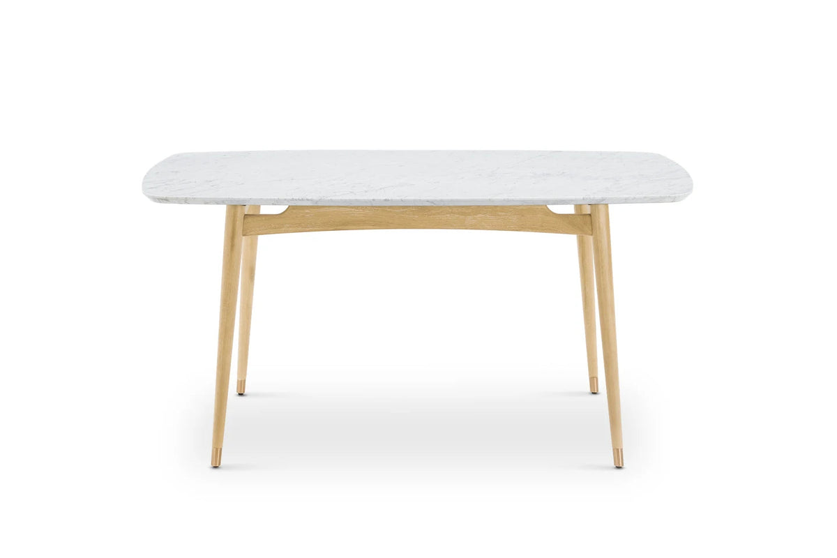 Kelsey Faux Marble Dining Table, White Wash Ouch Cart