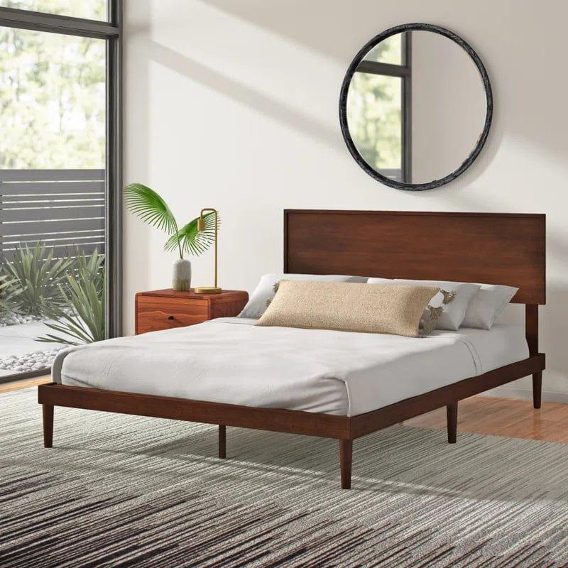 Kiesel Solid Wood Bed Frame with Headboard - Ouch Cart