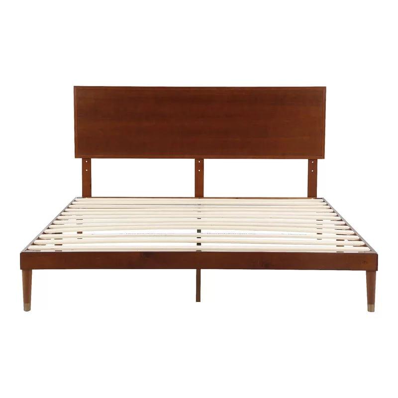 Kiesel Solid Wood Bed Frame with Headboard - Ouch Cart