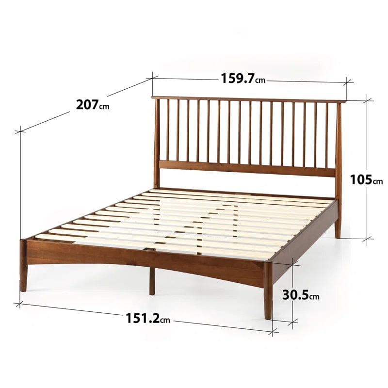 Kilgo Solid Wood Bed Frame with Spindled Headboard