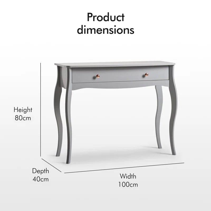 Vanity Desk with Mirror, Makeup Vanity with Storage Drawer, Grey Vanity Set Dressing Table for Bedroom - Ouch Cart