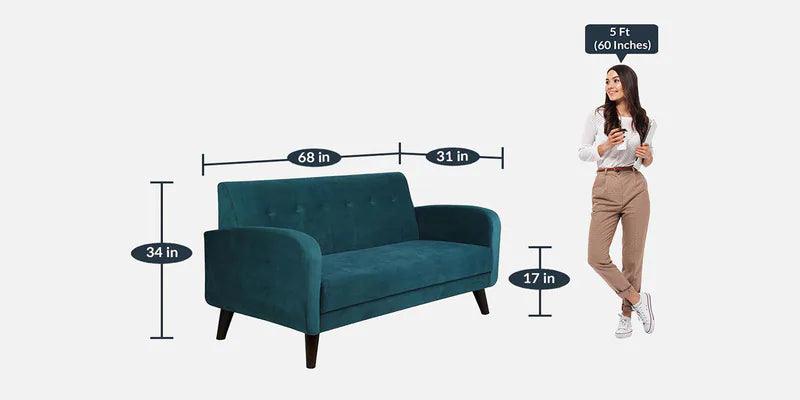 Velvet 3 Seater Sofa in Green Colour - Ouch Cart