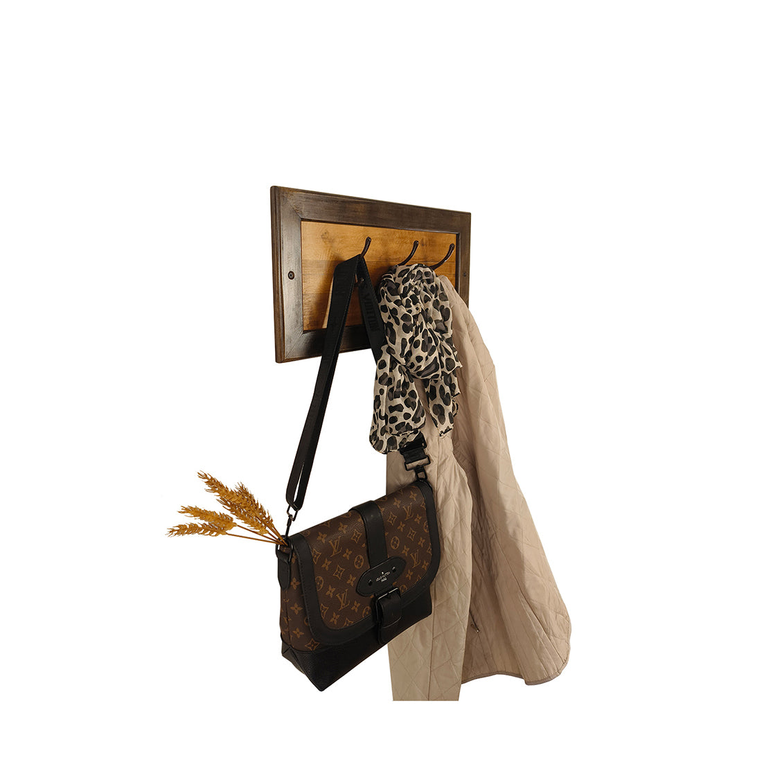 LESTER Wooden Wall Coat Hanger cum Key Holders