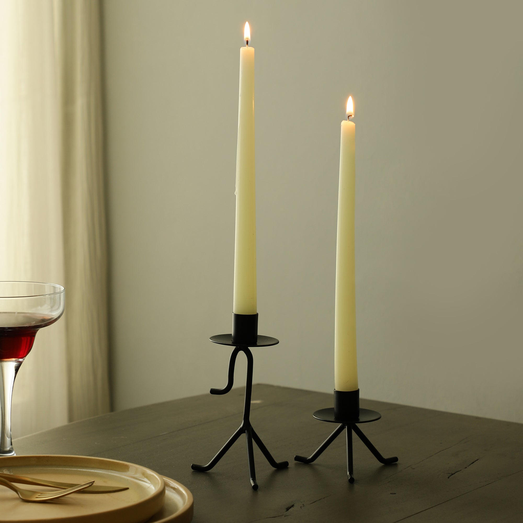 Marquesa Glow Candle Holders In Black M.M.I. OVERSEAS